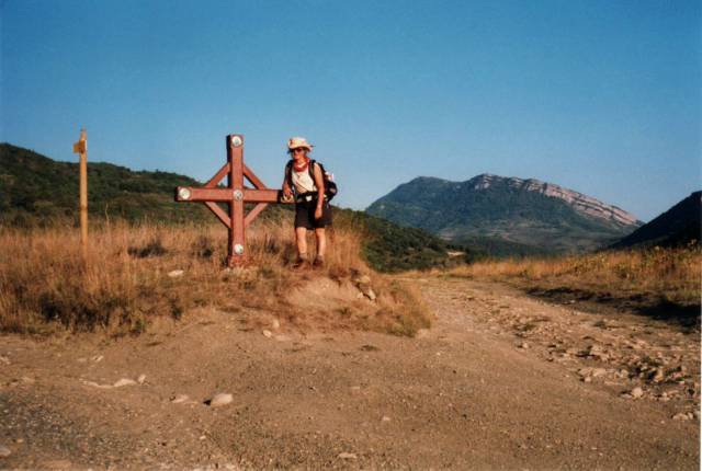 Author near pilgrimage cross in Rousillion_Pyrenees0002